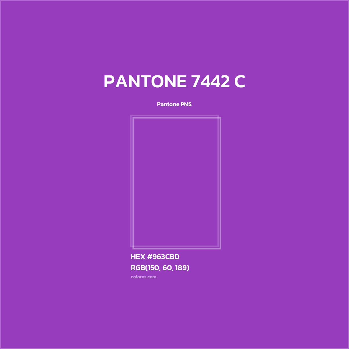 HEX #963CBD PANTONE 7442 C CMS Pantone PMS - Color Code