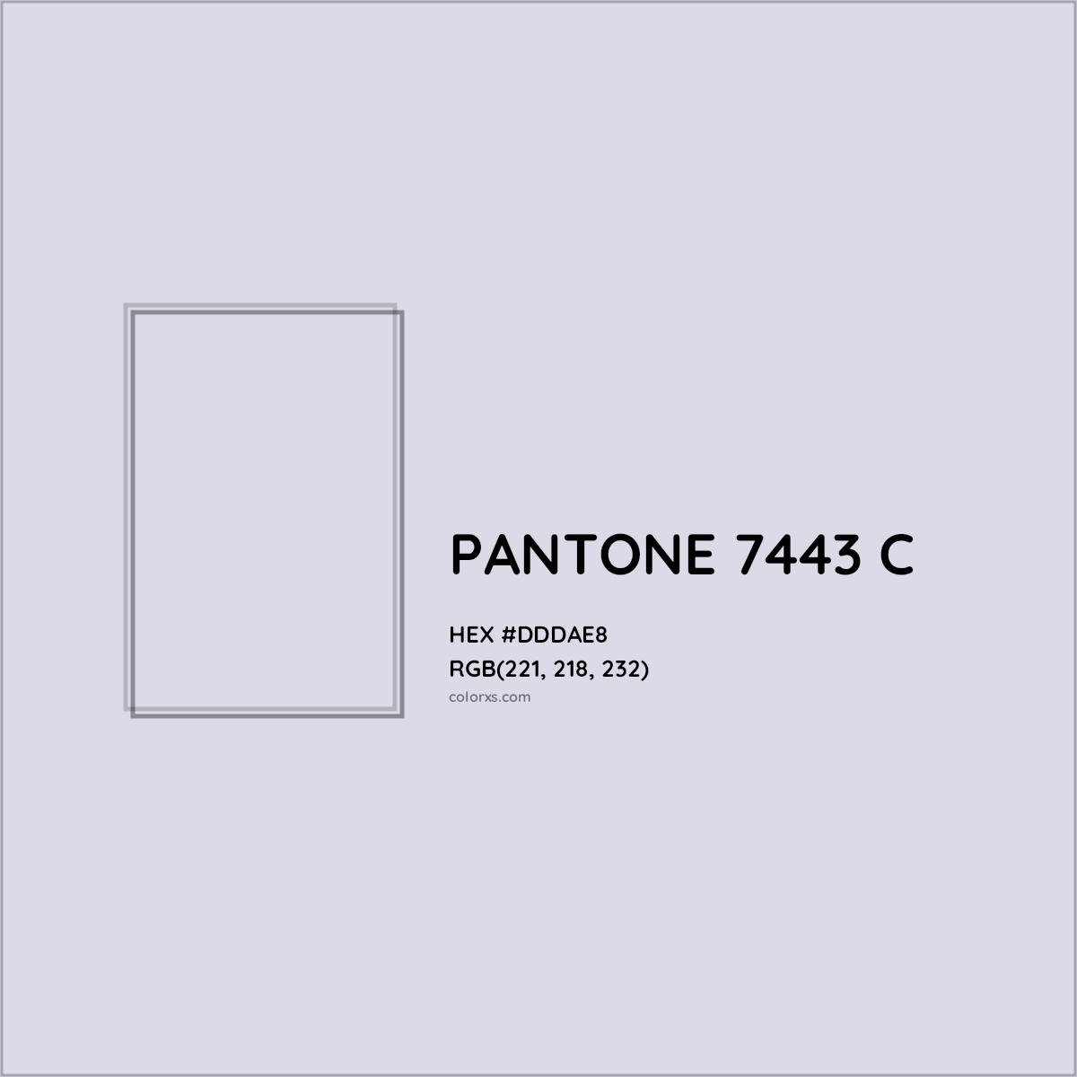 HEX #DDDAE8 PANTONE 7443 C CMS Pantone PMS - Color Code
