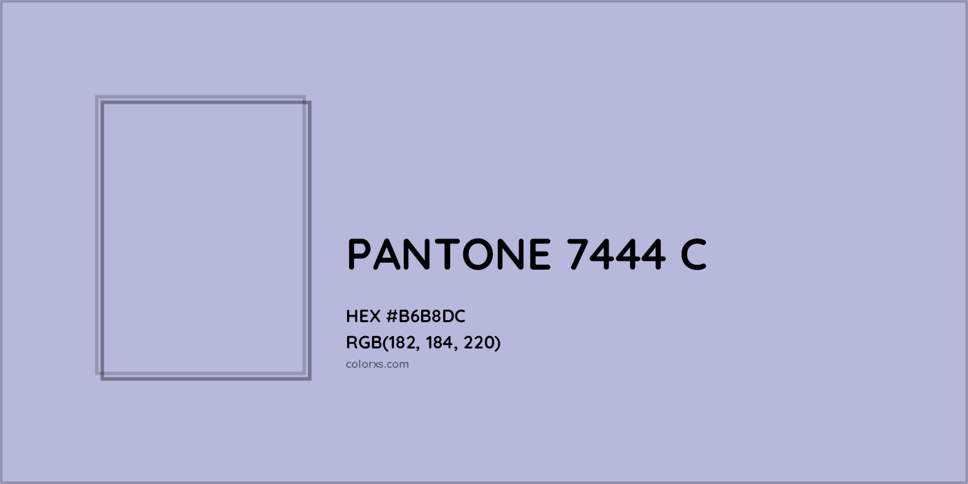 HEX #B6B8DC PANTONE 7444 C CMS Pantone PMS - Color Code