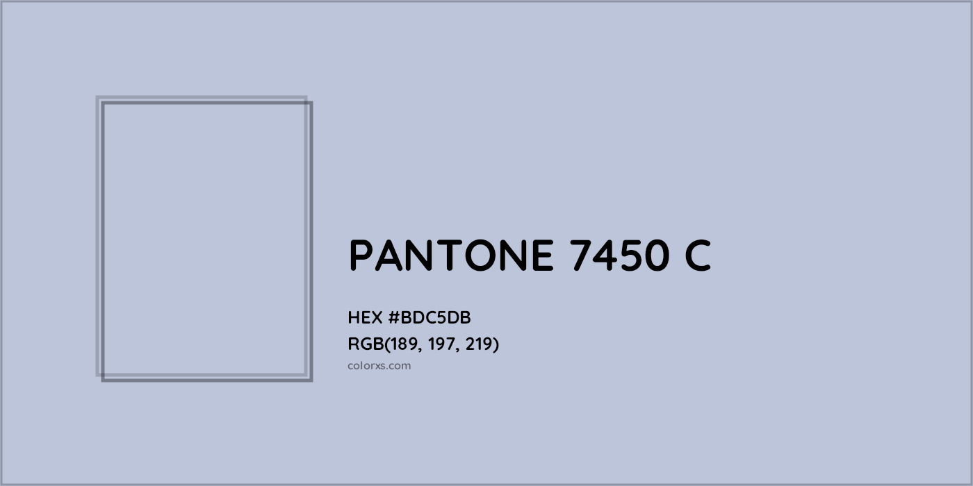 HEX #BDC5DB PANTONE 7450 C CMS Pantone PMS - Color Code