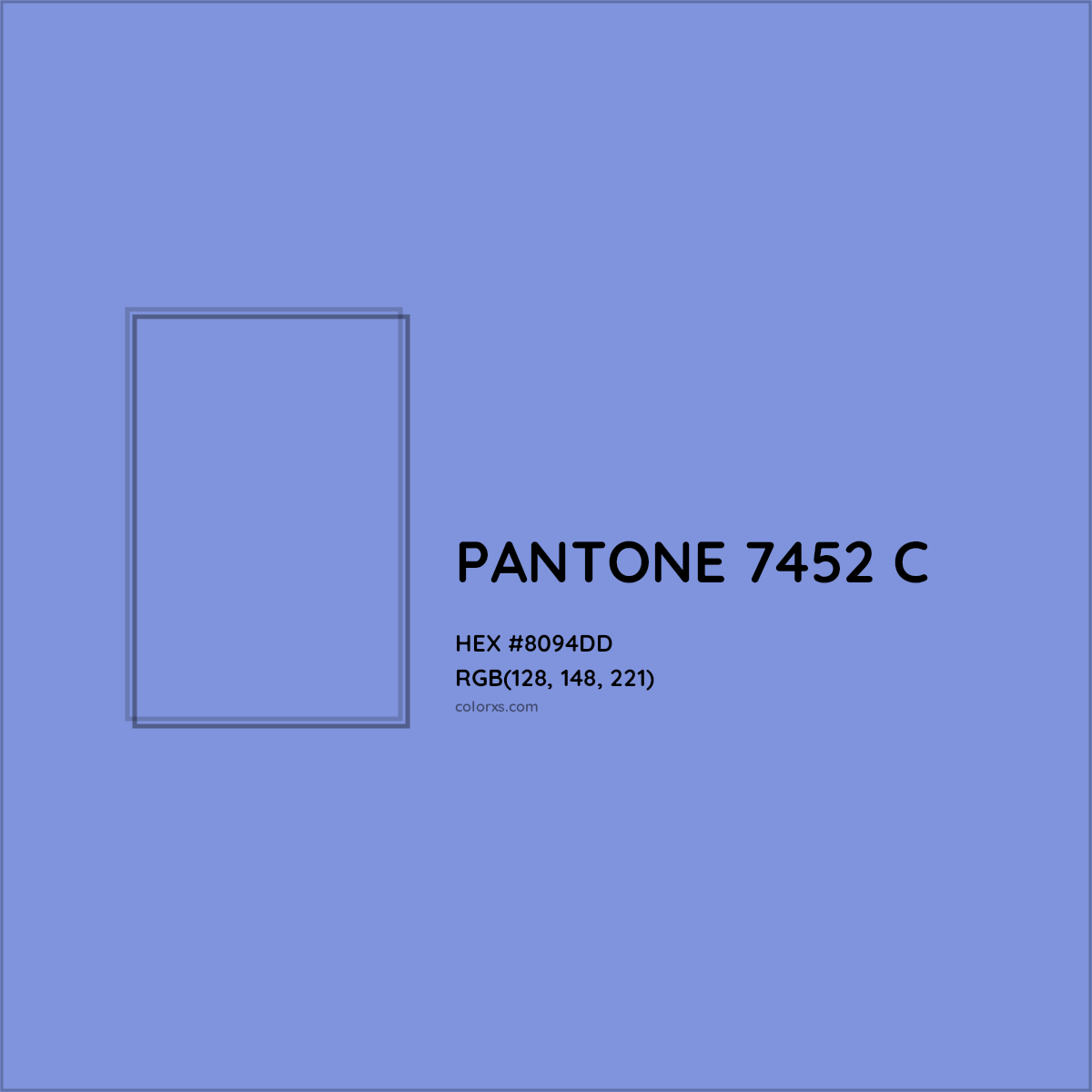 HEX #8094DD PANTONE 7452 C CMS Pantone PMS - Color Code