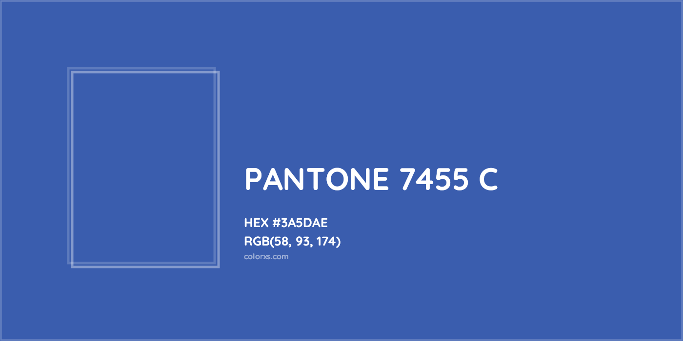 HEX #3A5DAE PANTONE 7455 C CMS Pantone PMS - Color Code