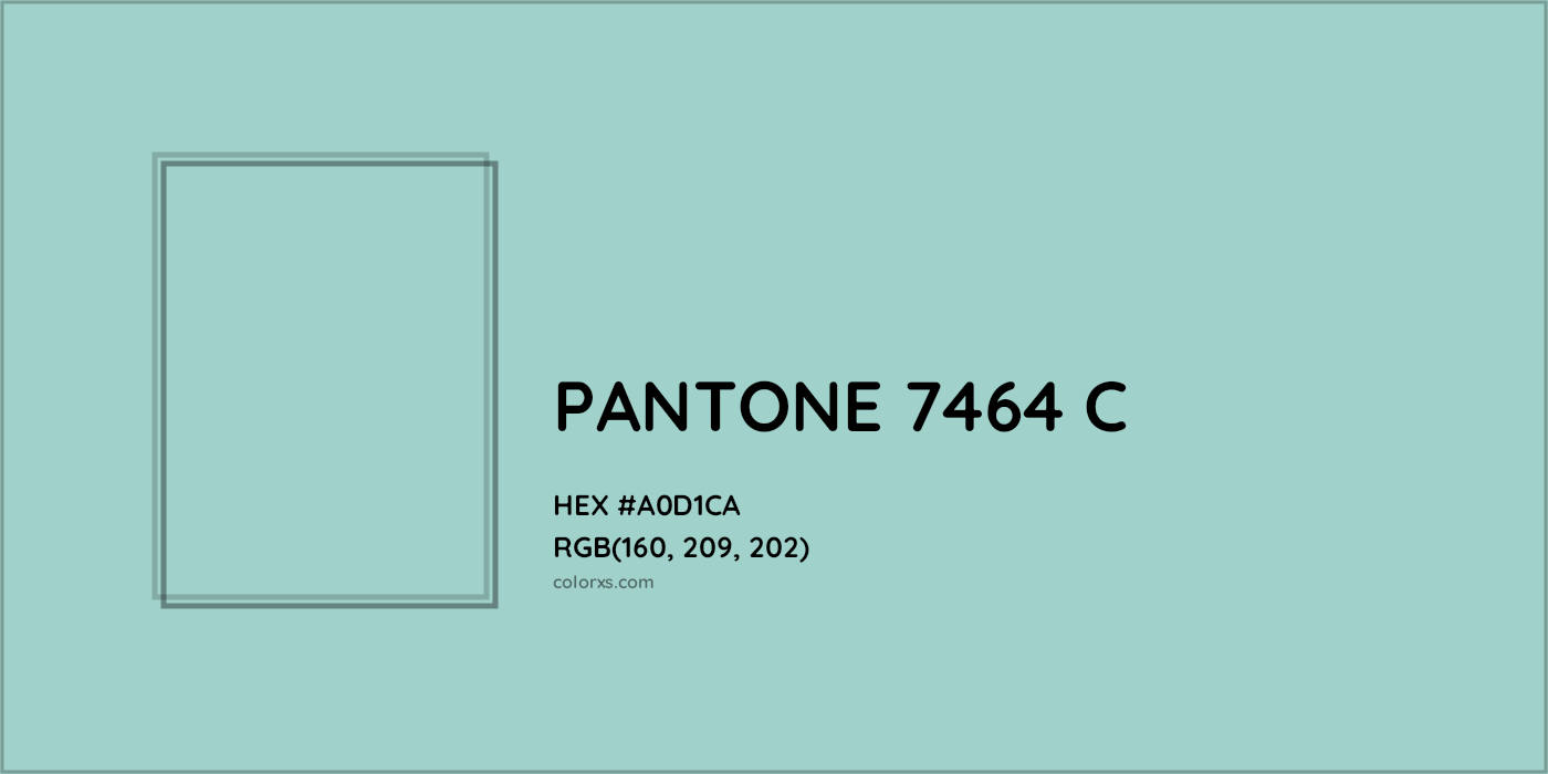 HEX #A0D1CA PANTONE 7464 C CMS Pantone PMS - Color Code