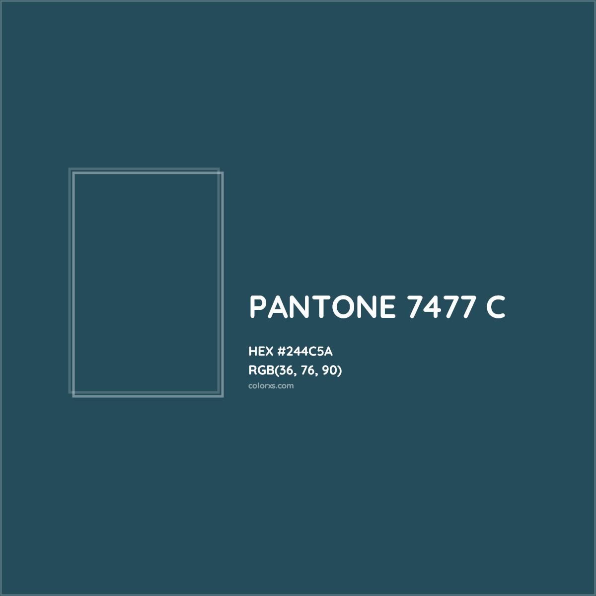 HEX #244C5A PANTONE 7477 C CMS Pantone PMS - Color Code