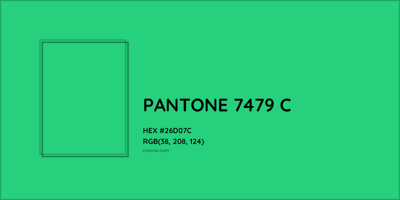 HEX #26D07C PANTONE 7479 C CMS Pantone PMS - Color Code