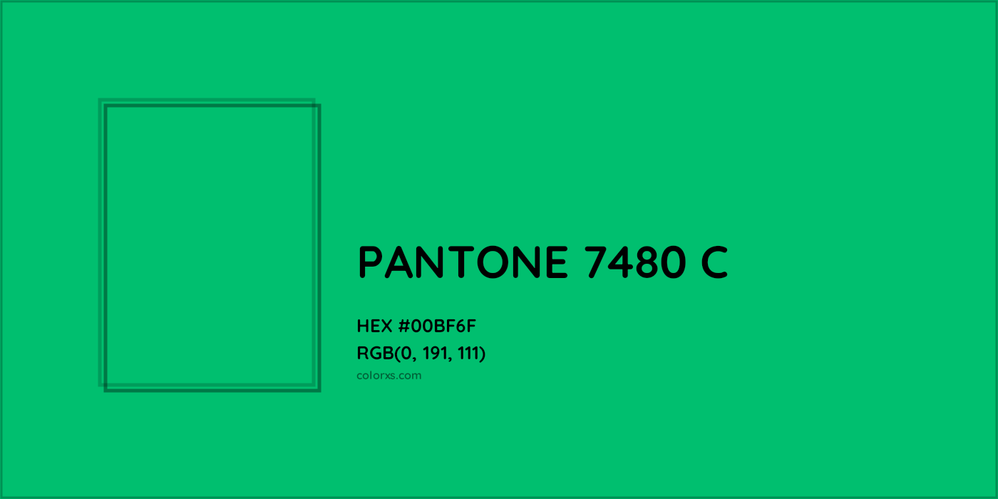 HEX #00BF6F PANTONE 7480 C CMS Pantone PMS - Color Code