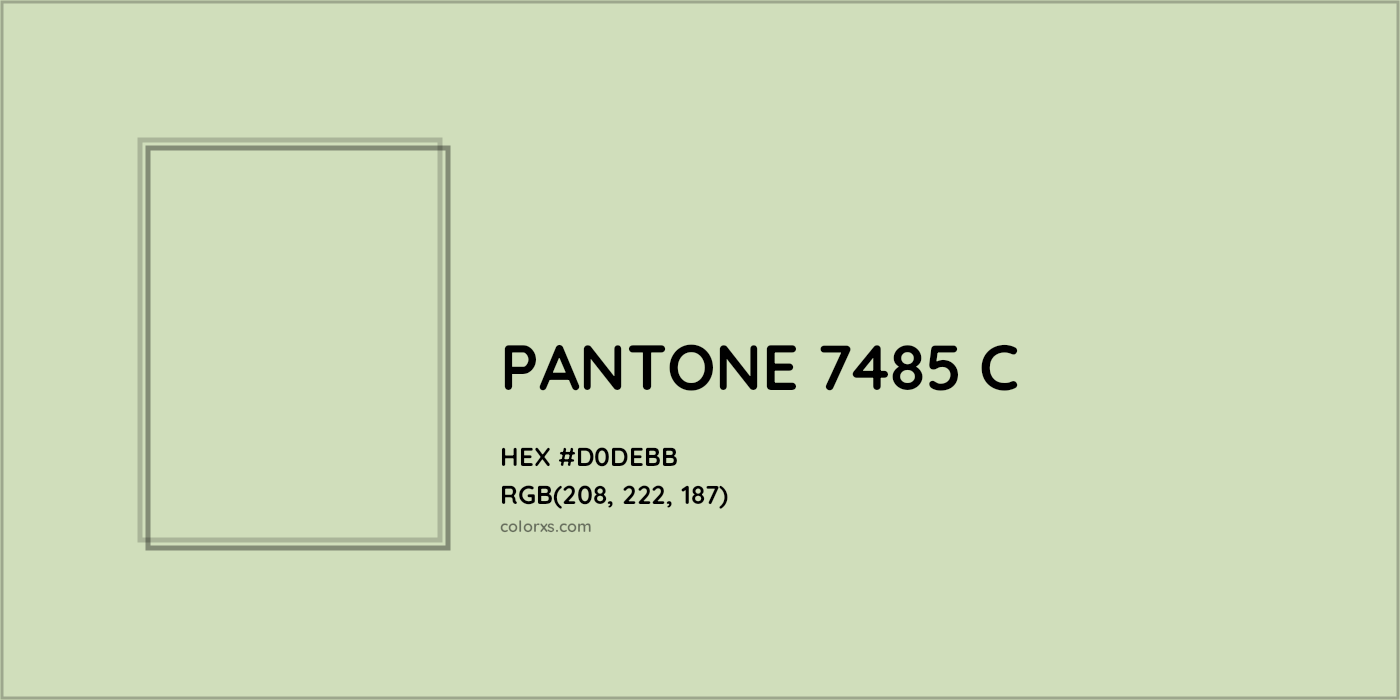 HEX #D0DEBB PANTONE 7485 C CMS Pantone PMS - Color Code