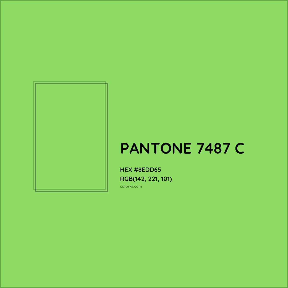 HEX #8EDD65 PANTONE 7487 C CMS Pantone PMS - Color Code