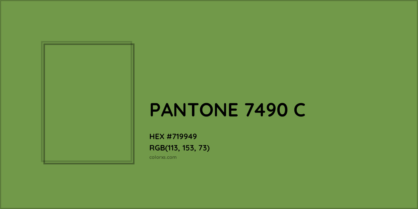 HEX #719949 PANTONE 7490 C CMS Pantone PMS - Color Code