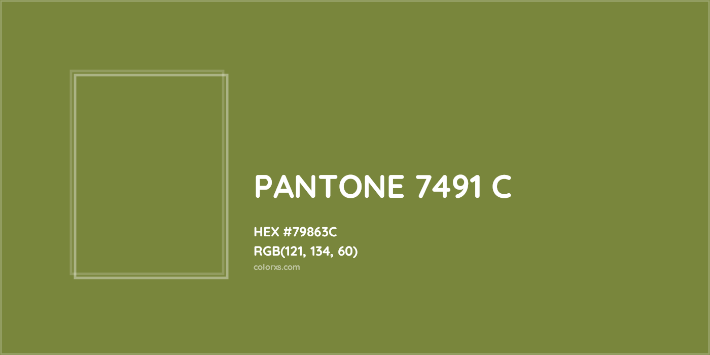 HEX #79863C PANTONE 7491 C CMS Pantone PMS - Color Code