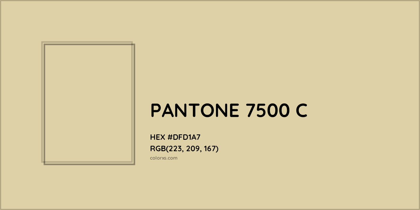 HEX #DFD1A7 PANTONE 7500 C CMS Pantone PMS - Color Code