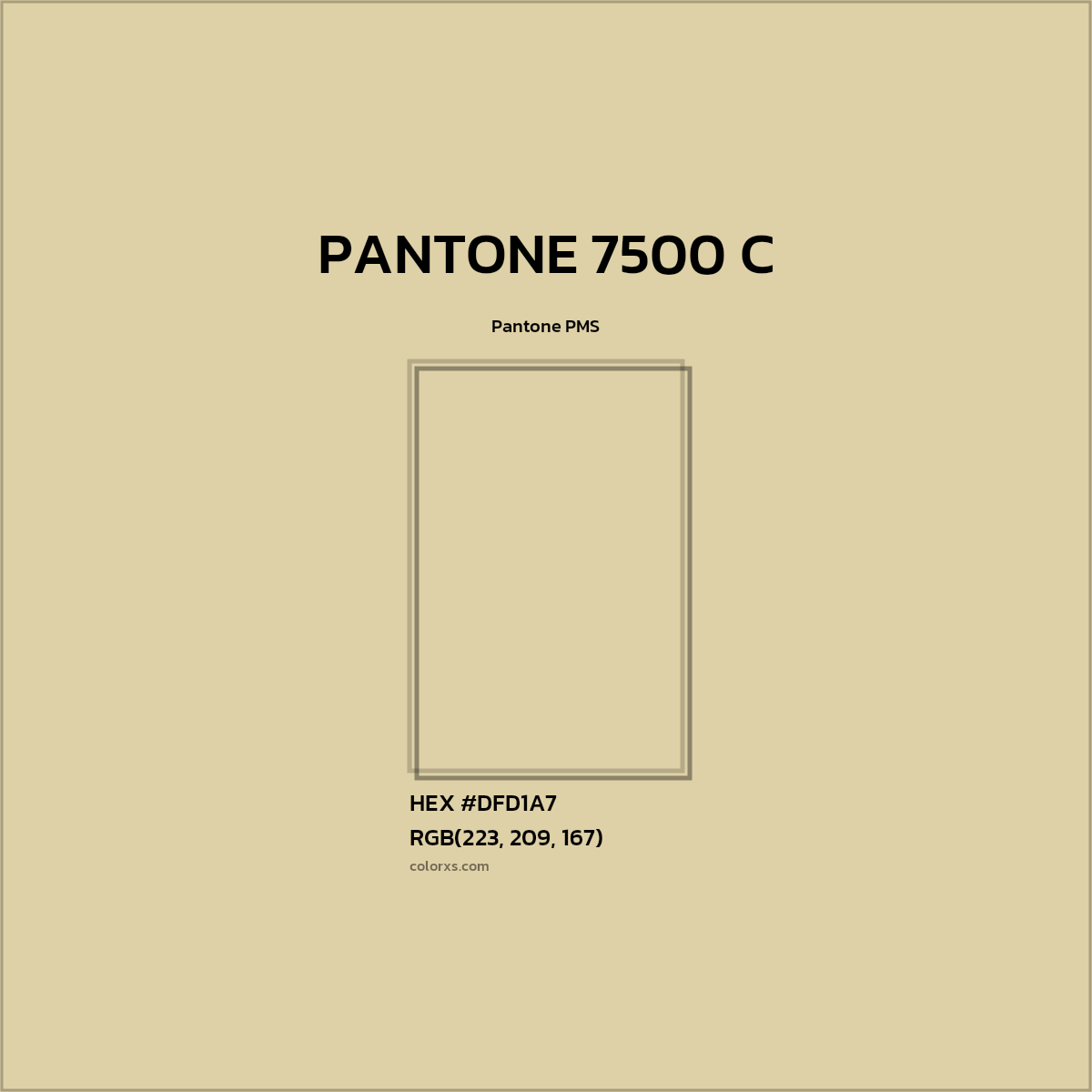 HEX #DFD1A7 PANTONE 7500 C CMS Pantone PMS - Color Code