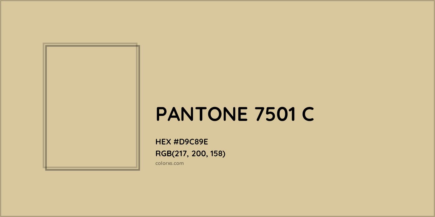 HEX #D9C89E PANTONE 7501 C CMS Pantone PMS - Color Code