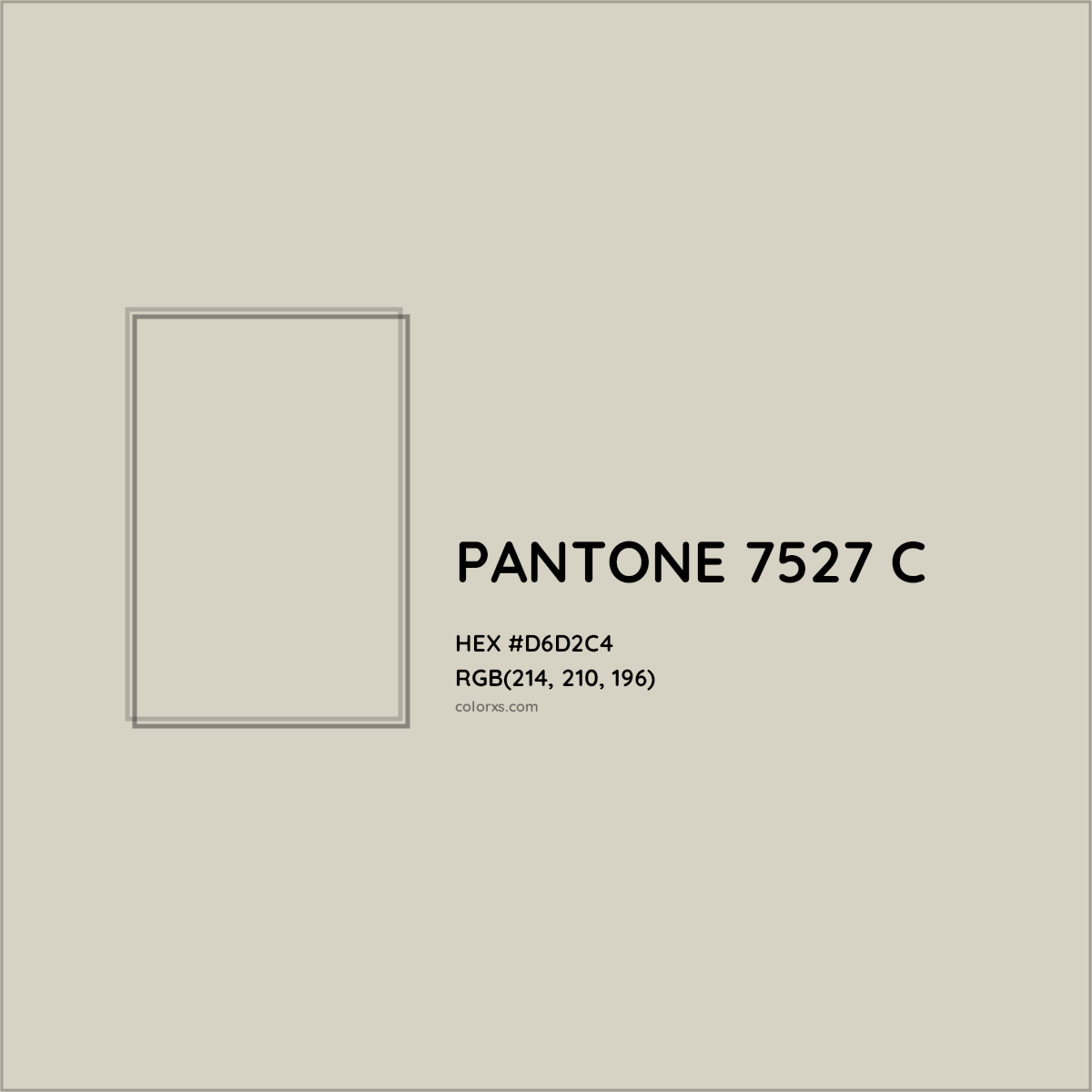 HEX #D6D2C4 PANTONE 7527 C CMS Pantone PMS - Color Code