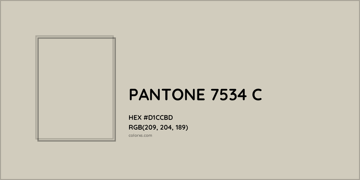 HEX #D1CCBD PANTONE 7534 C CMS Pantone PMS - Color Code
