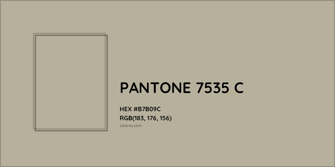 HEX #B7B09C PANTONE 7535 C CMS Pantone PMS - Color Code