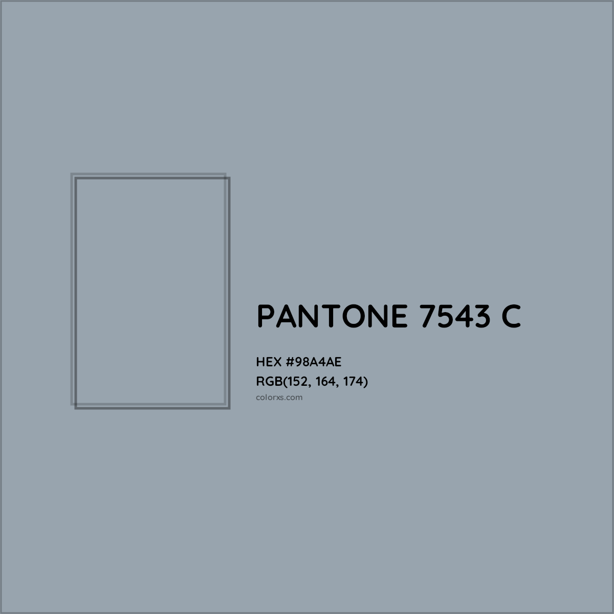 HEX #98A4AE PANTONE 7543 C CMS Pantone PMS - Color Code
