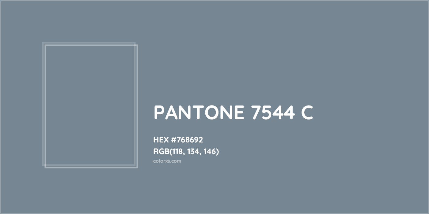 HEX #768692 PANTONE 7544 C CMS Pantone PMS - Color Code