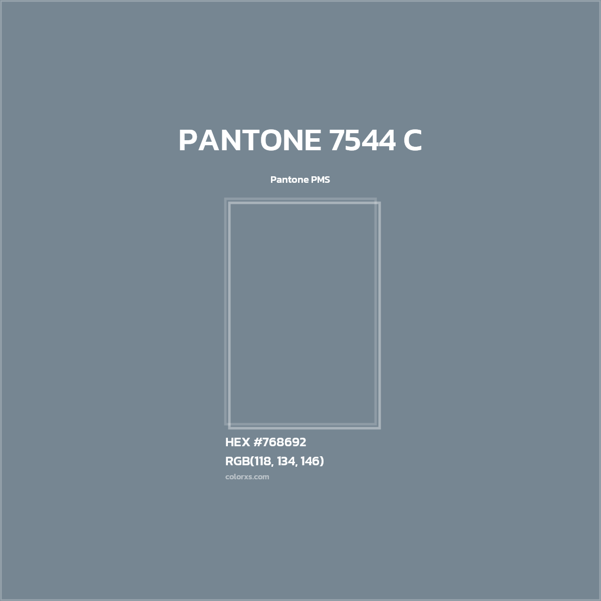 HEX #768692 PANTONE 7544 C CMS Pantone PMS - Color Code