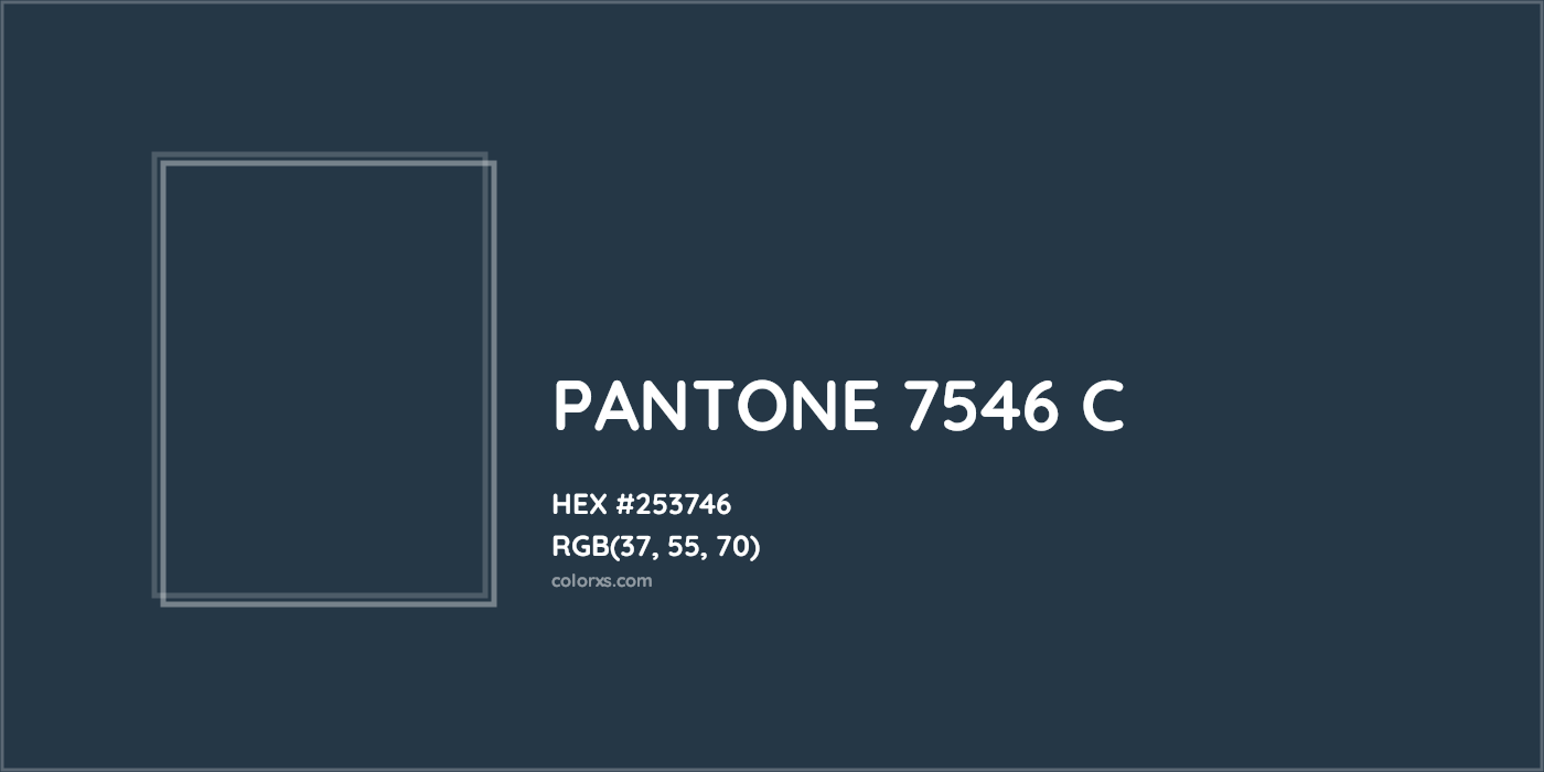 HEX #253746 PANTONE 7546 C CMS Pantone PMS - Color Code