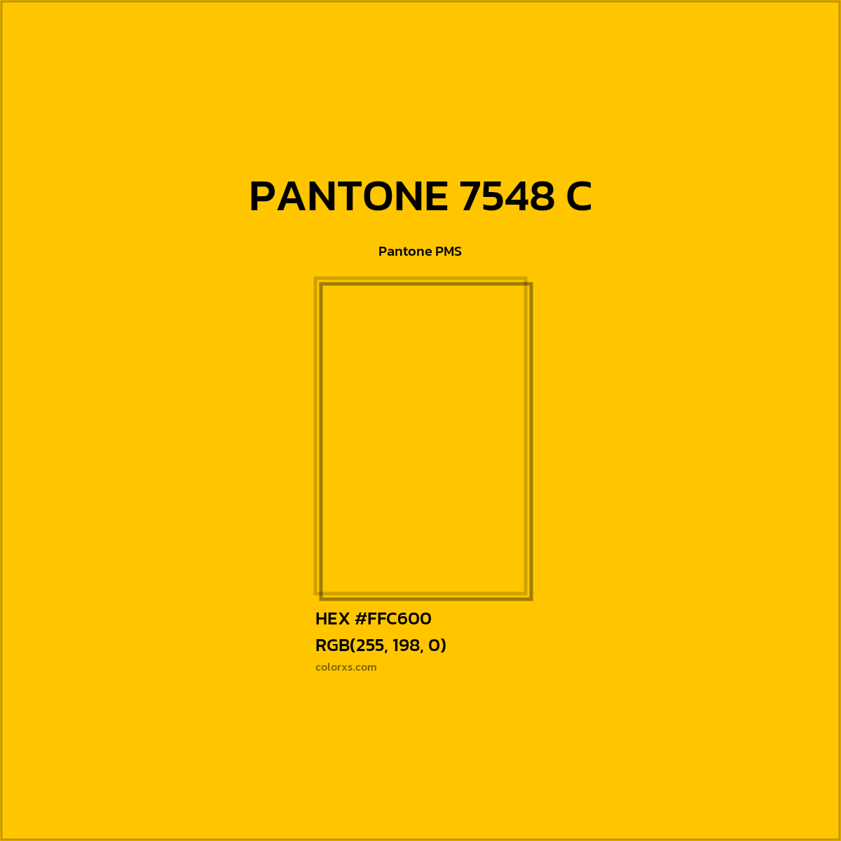 HEX #FFC600 PANTONE 7548 C CMS Pantone PMS - Color Code