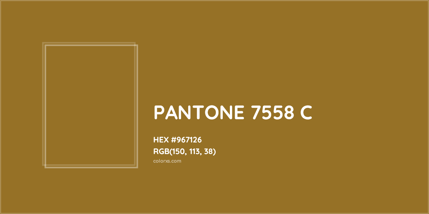 HEX #967126 PANTONE 7558 C CMS Pantone PMS - Color Code
