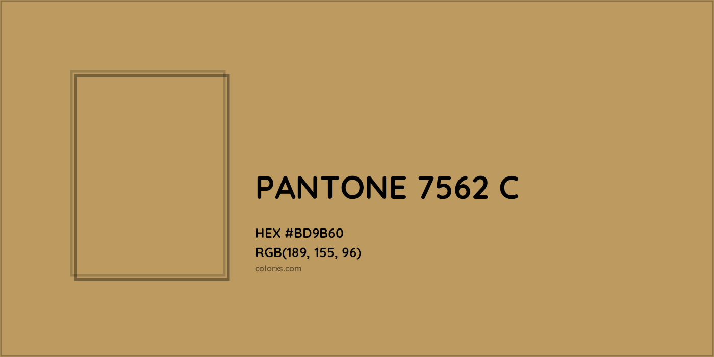 HEX #BD9B60 PANTONE 7562 C CMS Pantone PMS - Color Code
