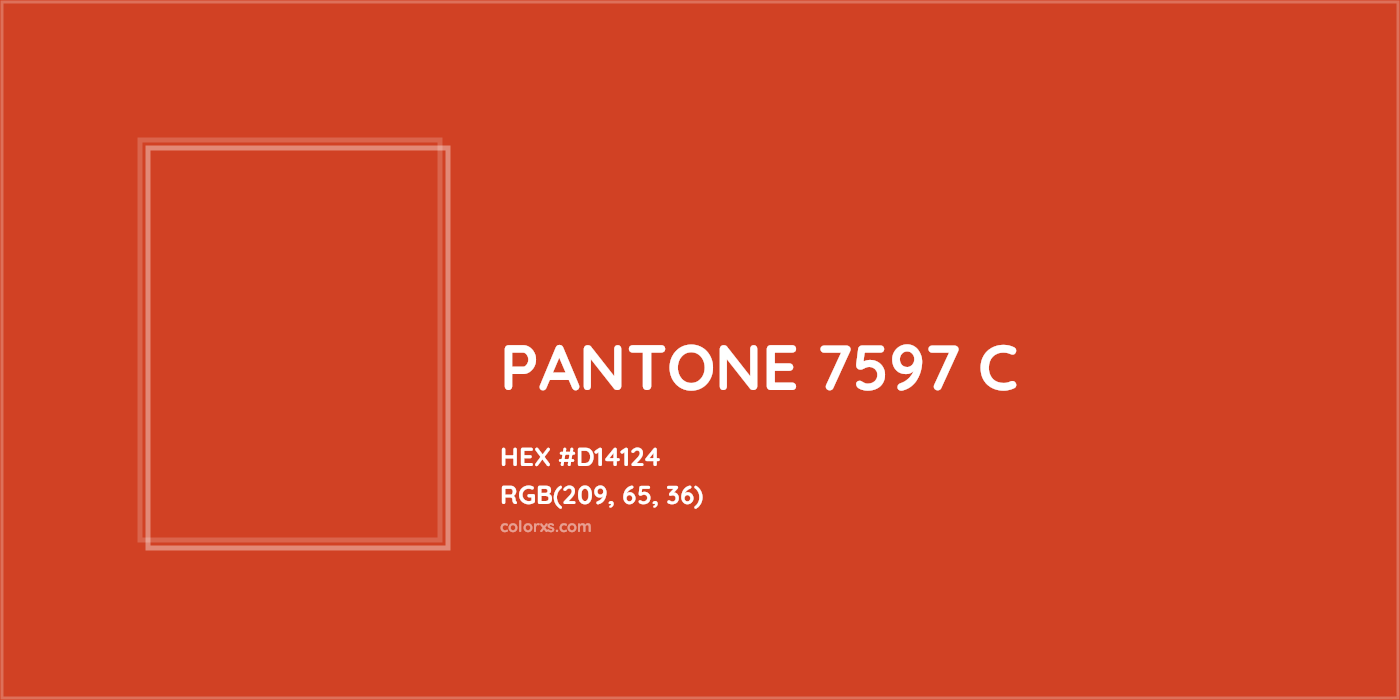 HEX #D14124 PANTONE 7597 C CMS Pantone PMS - Color Code