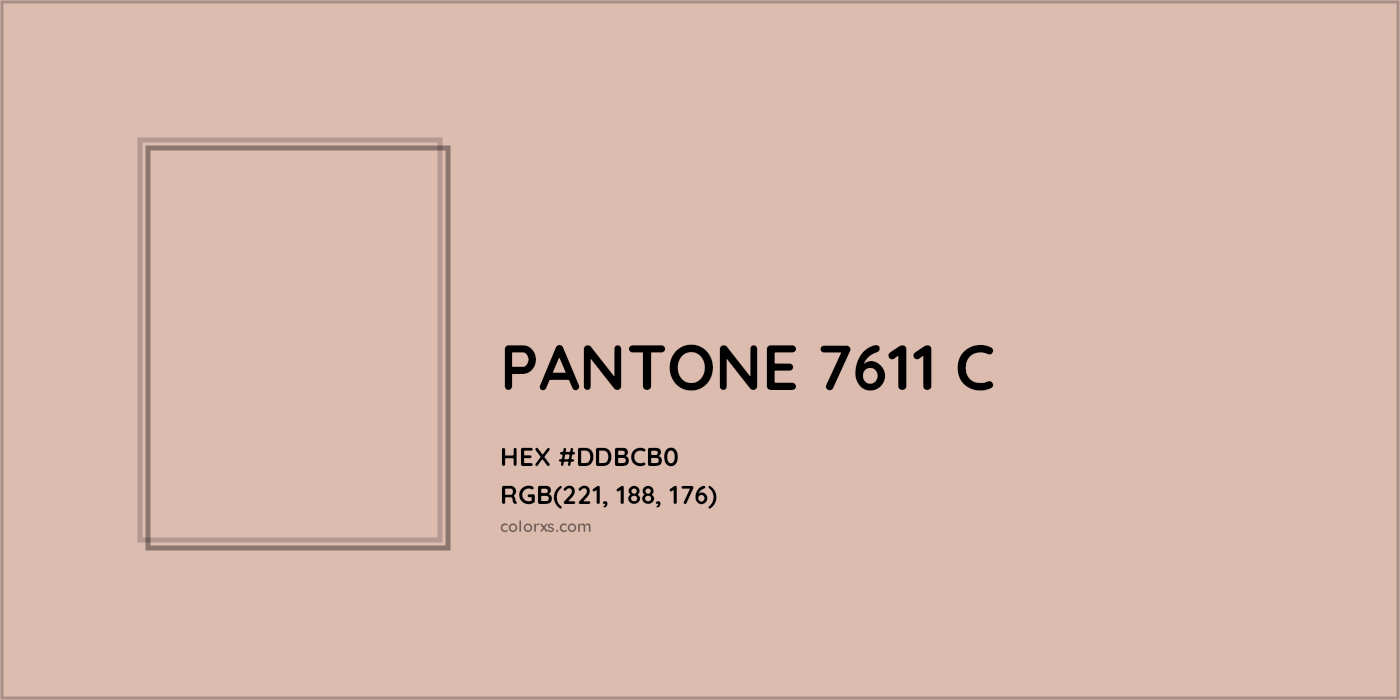 HEX #DDBCB0 PANTONE 7611 C CMS Pantone PMS - Color Code
