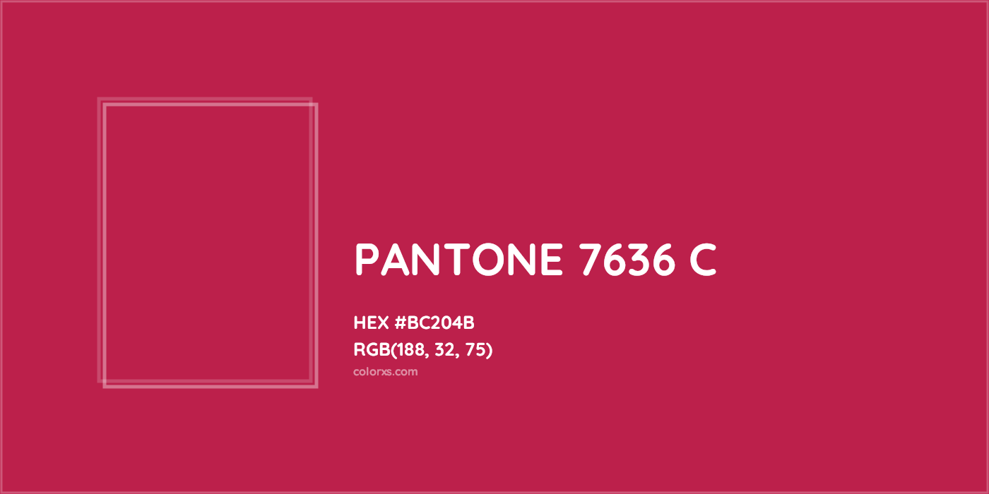 HEX #BC204B PANTONE 7636 C CMS Pantone PMS - Color Code