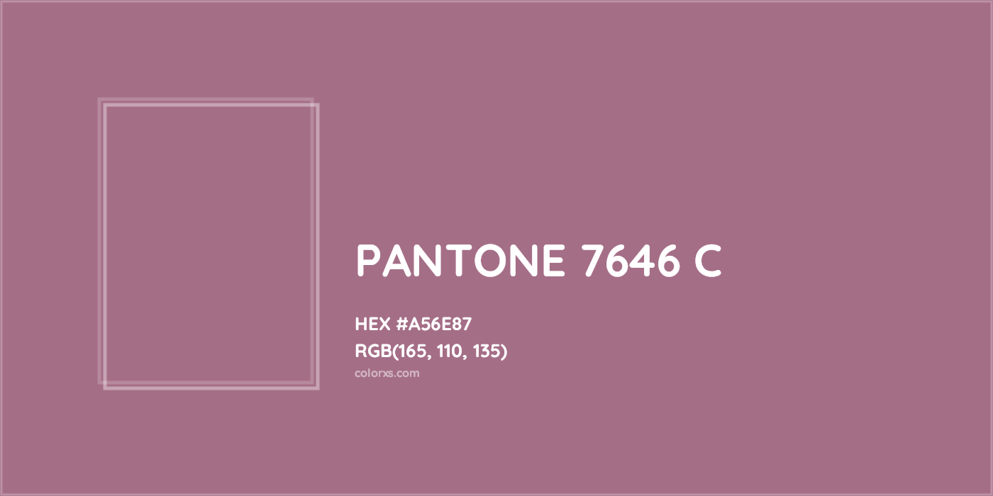 HEX #A56E87 PANTONE 7646 C CMS Pantone PMS - Color Code