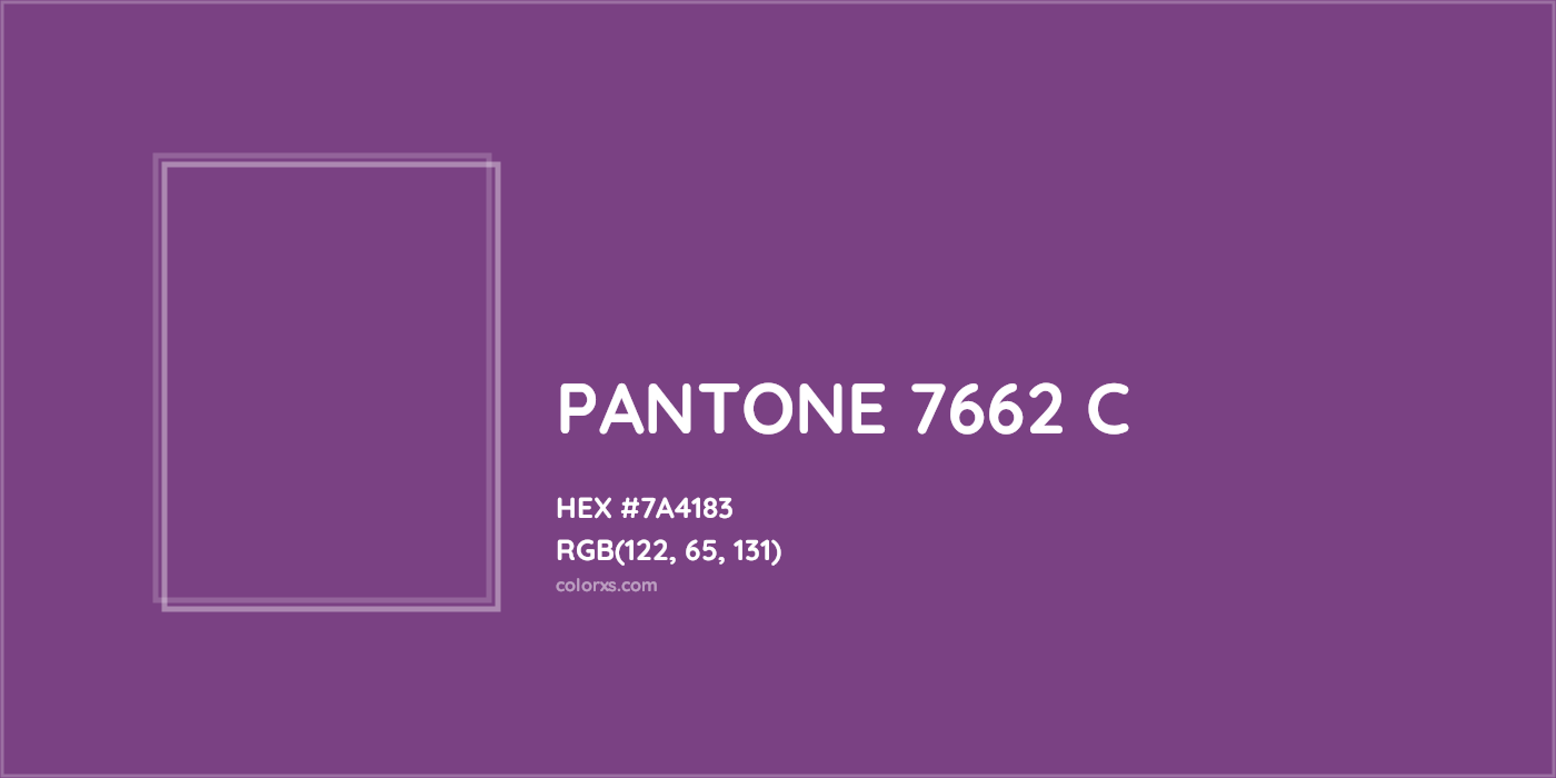 HEX #7A4183 PANTONE 7662 C CMS Pantone PMS - Color Code