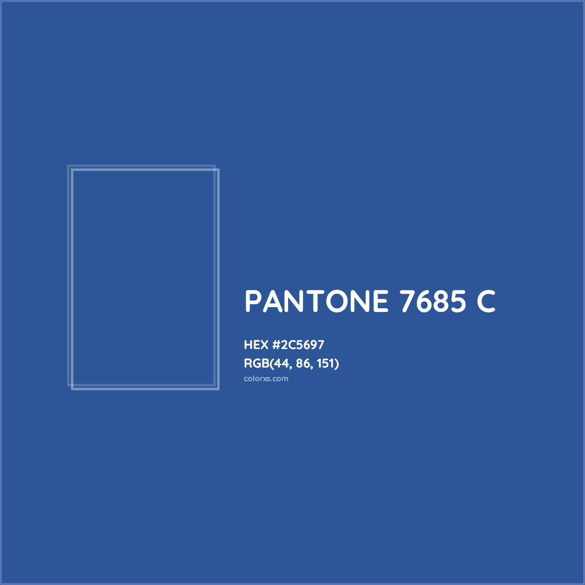HEX #2C5697 PANTONE 7685 C CMS Pantone PMS - Color Code