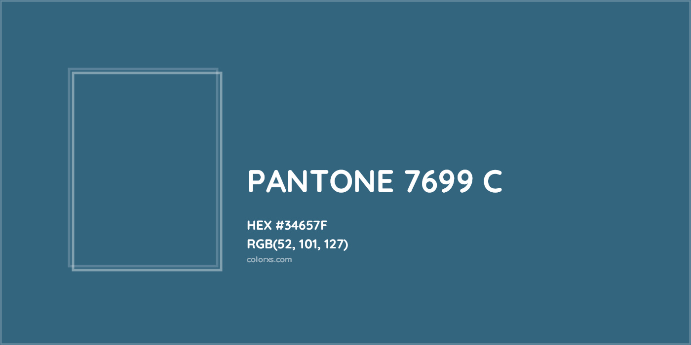 HEX #34657F PANTONE 7699 C CMS Pantone PMS - Color Code