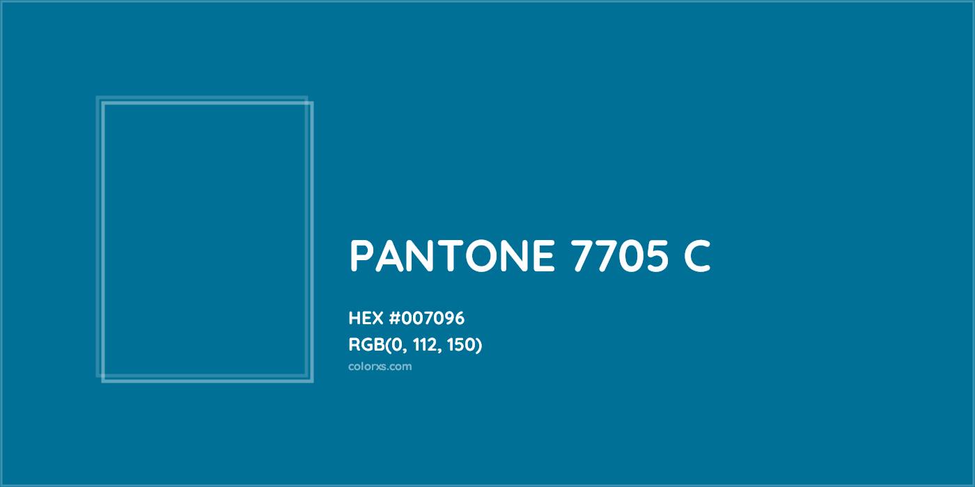 HEX #007096 PANTONE 7705 C CMS Pantone PMS - Color Code