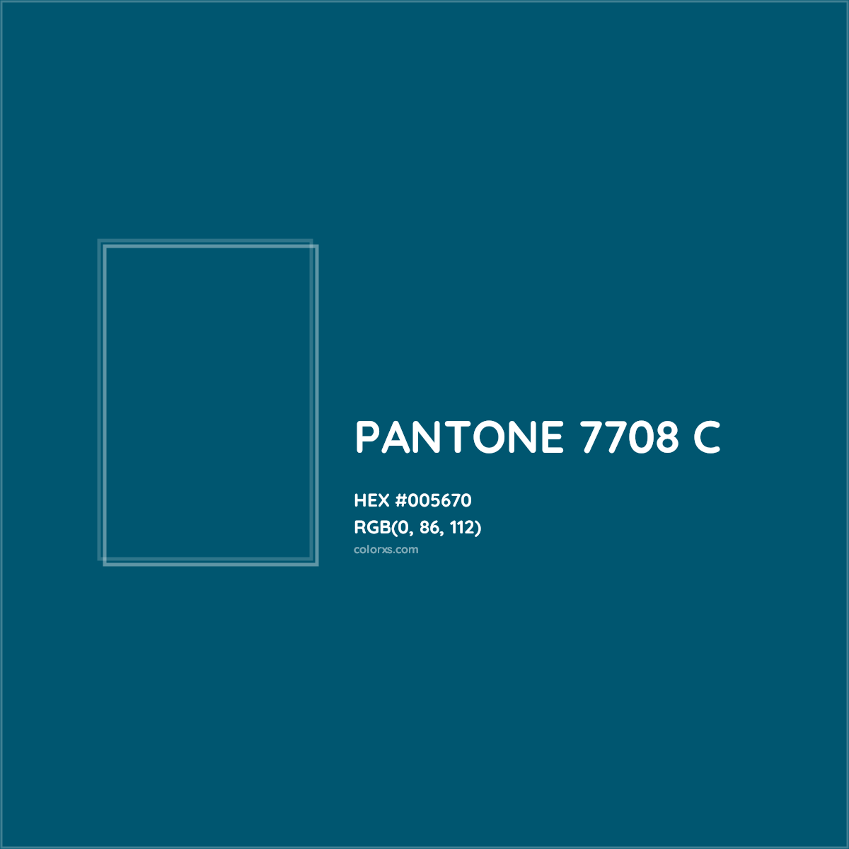 HEX #005670 PANTONE 7708 C CMS Pantone PMS - Color Code