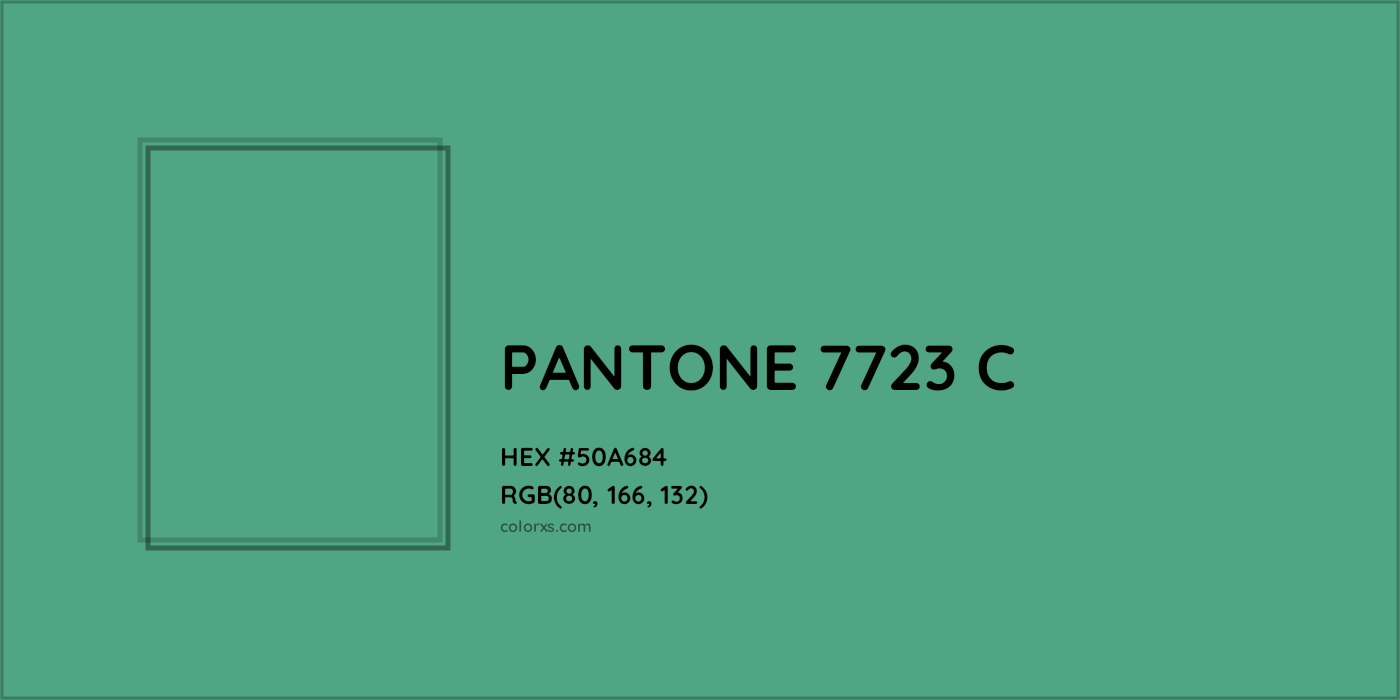 HEX #50A684 PANTONE 7723 C CMS Pantone PMS - Color Code