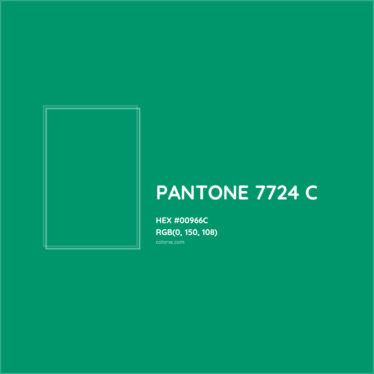 HEX #00966C PANTONE 7724 C CMS Pantone PMS - Color Code