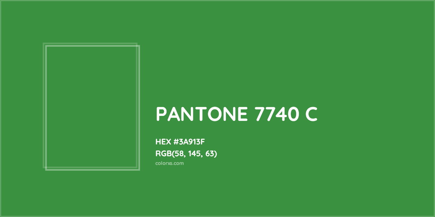 HEX #3A913F PANTONE 7740 C CMS Pantone PMS - Color Code