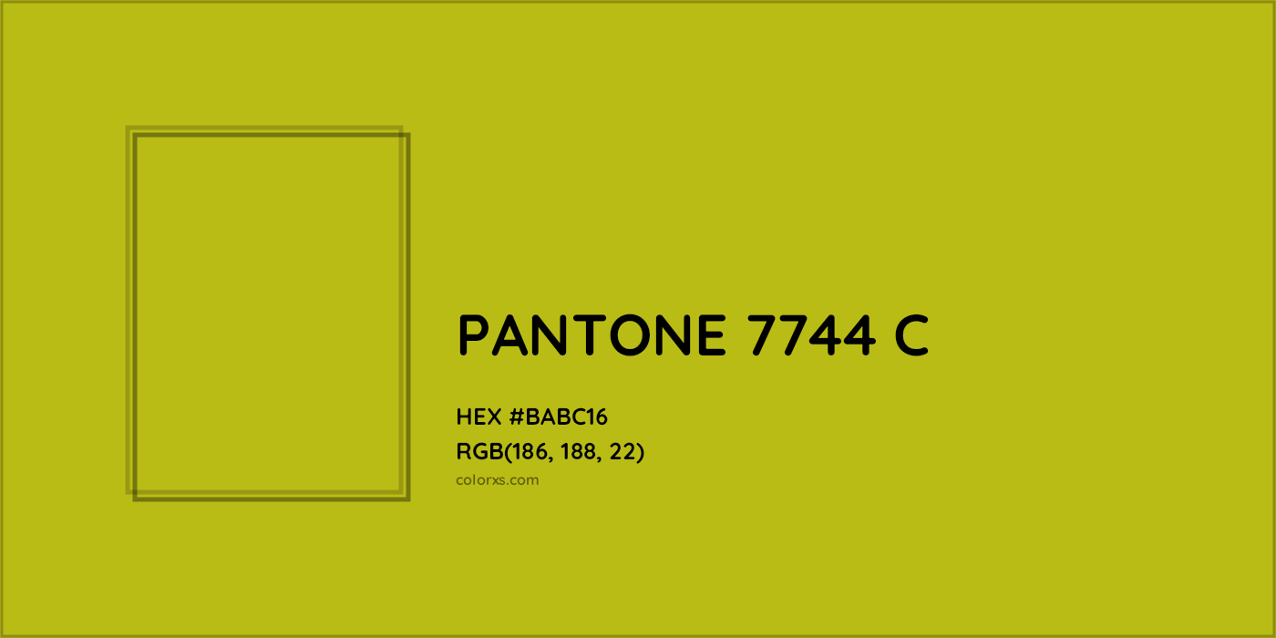HEX #BABC16 PANTONE 7744 C CMS Pantone PMS - Color Code