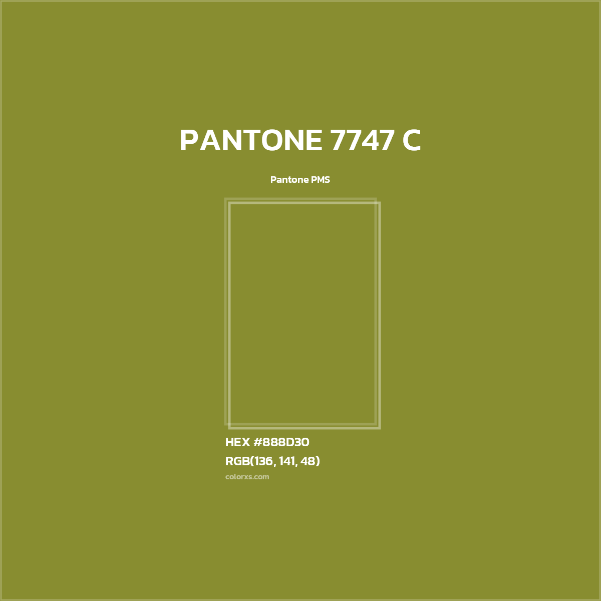 HEX #888D30 PANTONE 7747 C CMS Pantone PMS - Color Code