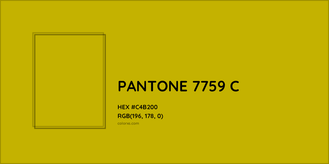 HEX #C4B200 PANTONE 7759 C CMS Pantone PMS - Color Code