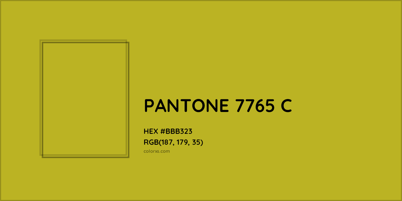 HEX #BBB323 PANTONE 7765 C CMS Pantone PMS - Color Code
