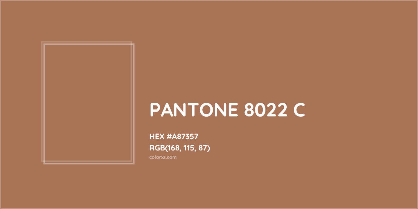 HEX #A87357 PANTONE 8022 C CMS Pantone PMS - Color Code