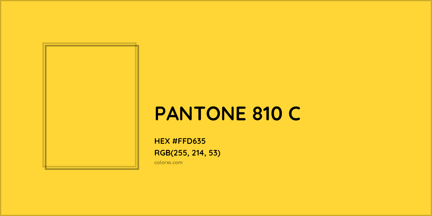 HEX #FFD635 PANTONE 810 C CMS Pantone PMS - Color Code