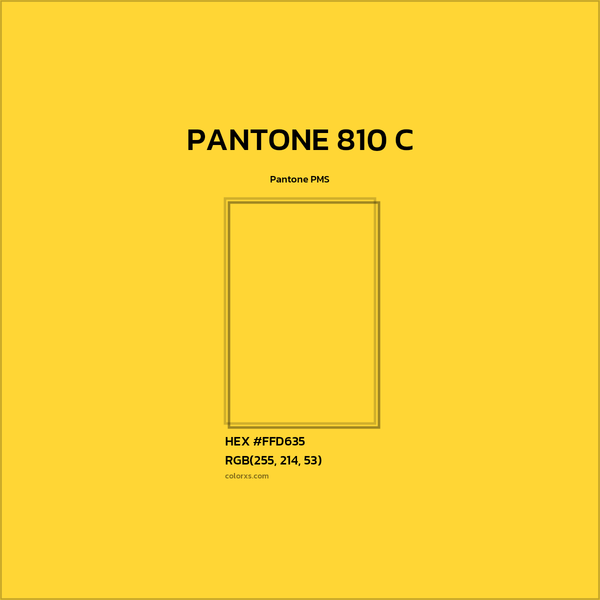 HEX #FFD635 PANTONE 810 C CMS Pantone PMS - Color Code