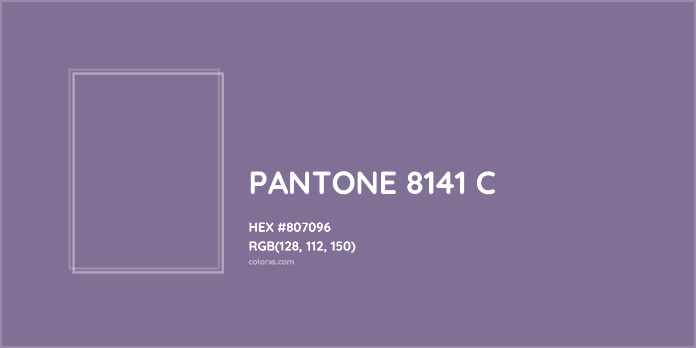 HEX #807096 PANTONE 8141 C CMS Pantone PMS - Color Code