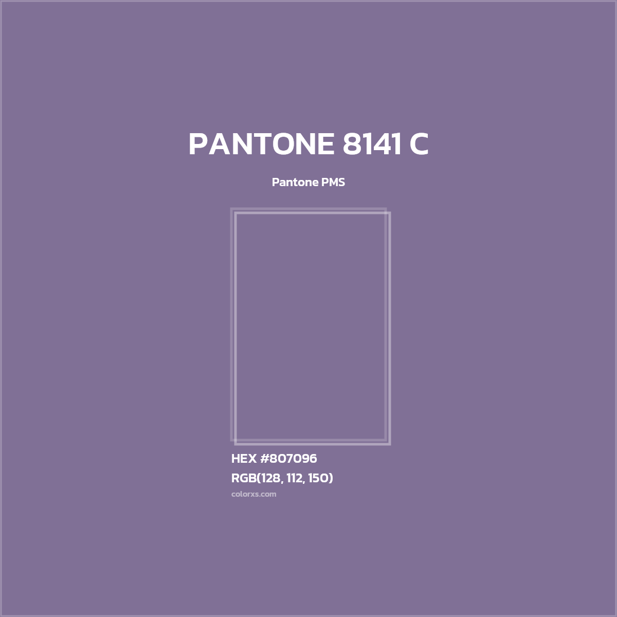 HEX #807096 PANTONE 8141 C CMS Pantone PMS - Color Code