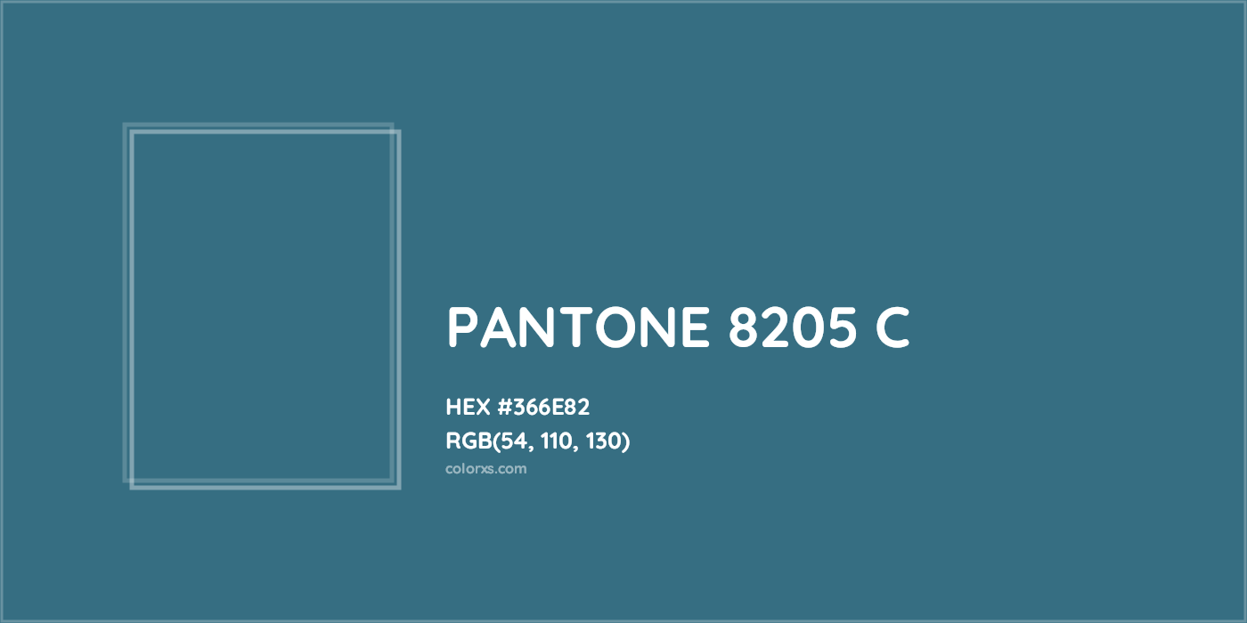 HEX #366E82 PANTONE 8205 C CMS Pantone PMS - Color Code