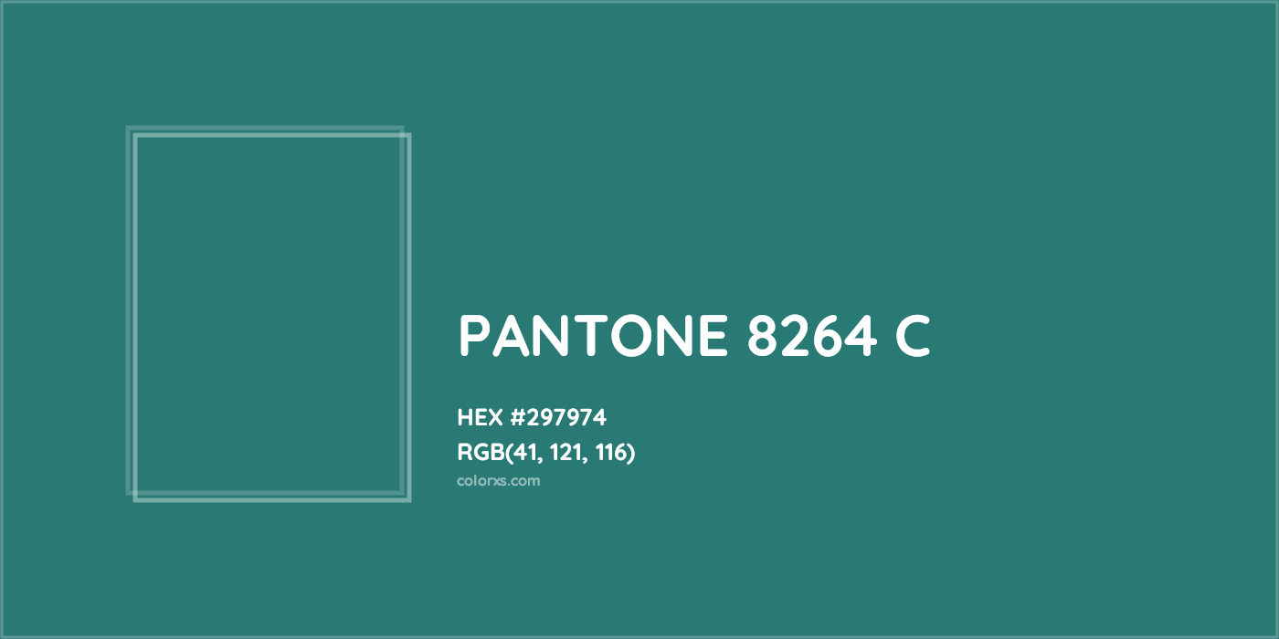 HEX #297974 PANTONE 8264 C CMS Pantone PMS - Color Code